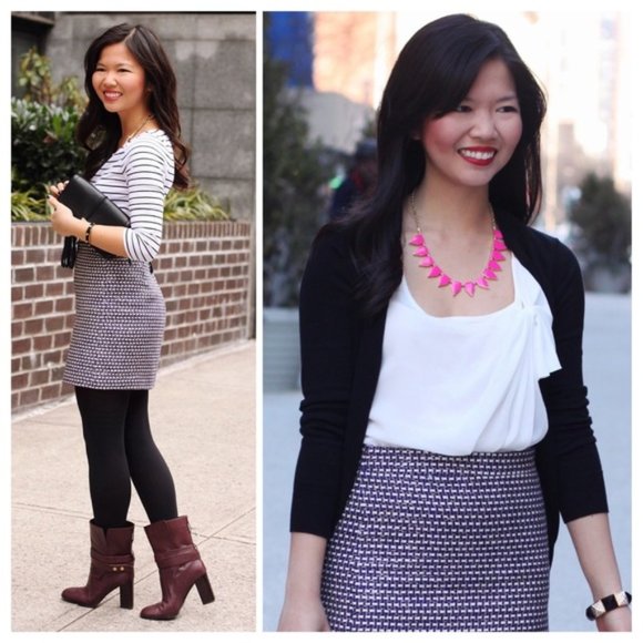 J. CREW Mini Skirt Navy Blue Gold Metallic Tweed Fall Winter Silk Size XS 2 - Picture 1 of 8